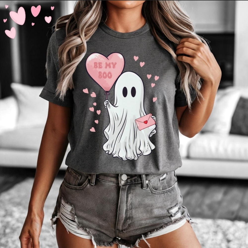 Be My Boo Valentine's Day Shirt Cute Ghost Valentine T-Shirt My Spooky Valentine